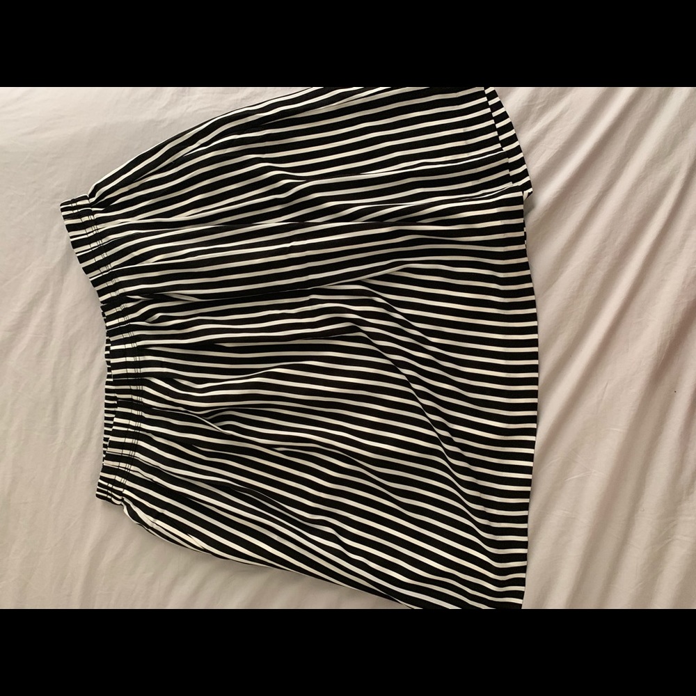 J Crew Mercantile black and white striped skirt